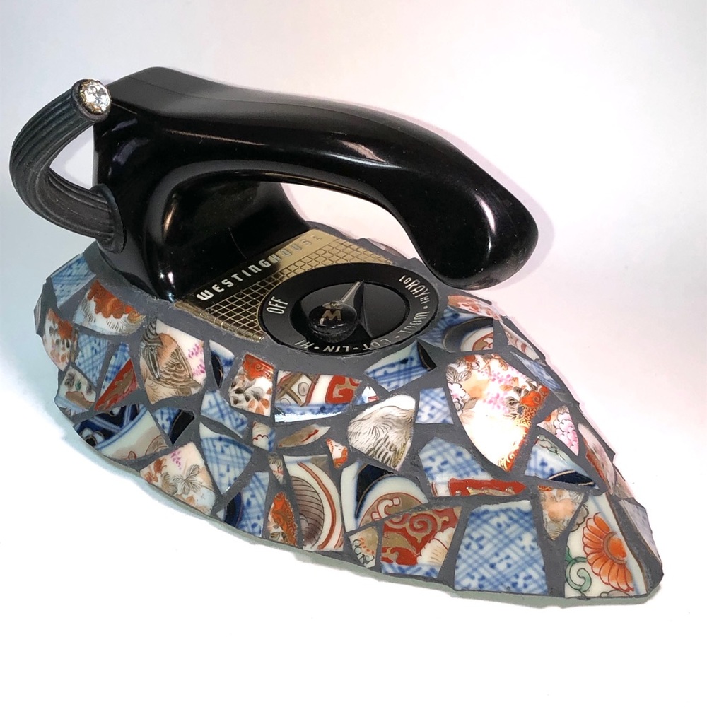 Vintage Westinghouse iron embellished with mosaics